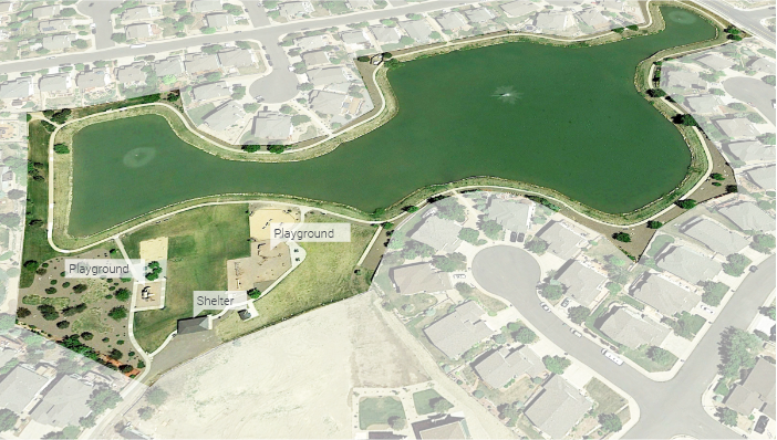 Crystal Lake Park Google Aerial Image
